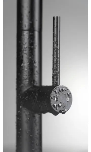 Baterie de chiuvetă cu cap de duș detașabil Deante BQO_N72M OLFATO negru