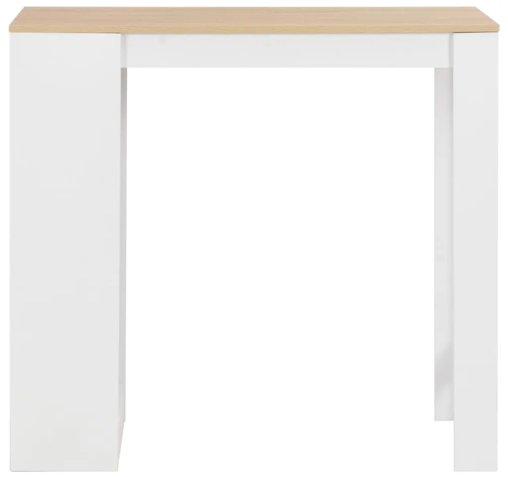 280215 vidaXL Masă de bar cu raft, alb, 110 x 50 x 103 cm
