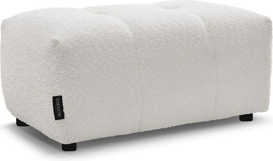 Taburet alb cu tapițerie din țesătură bouclé Roxelane – Bobochic Paris