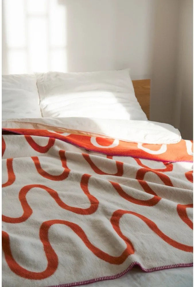 Pătură portocalie 150x200 cm Swirl – noo.ma