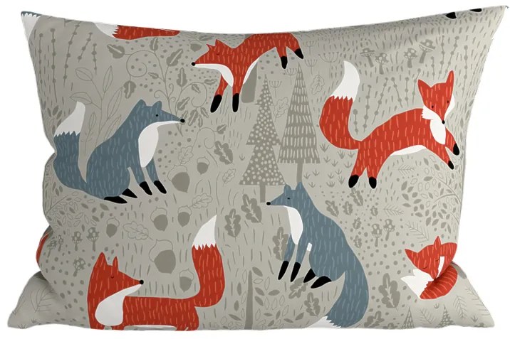 Set 2 huse decorative pentru perne FOXIVA 40x60 cm, gri