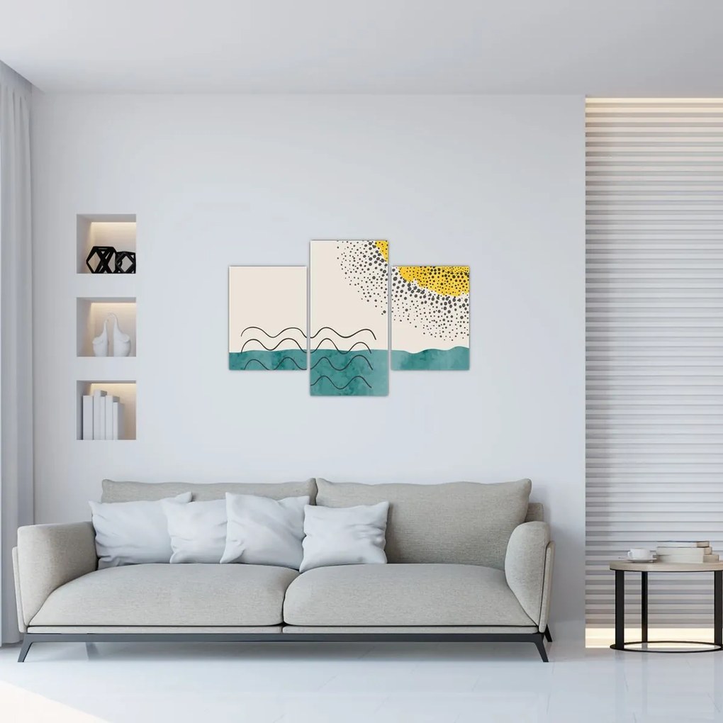 Tablou - pictură abstractă de plajă N⁰1 (90x60 cm)