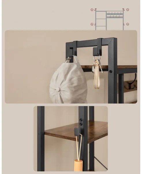 Cuier de podea NAVOR maro/negru