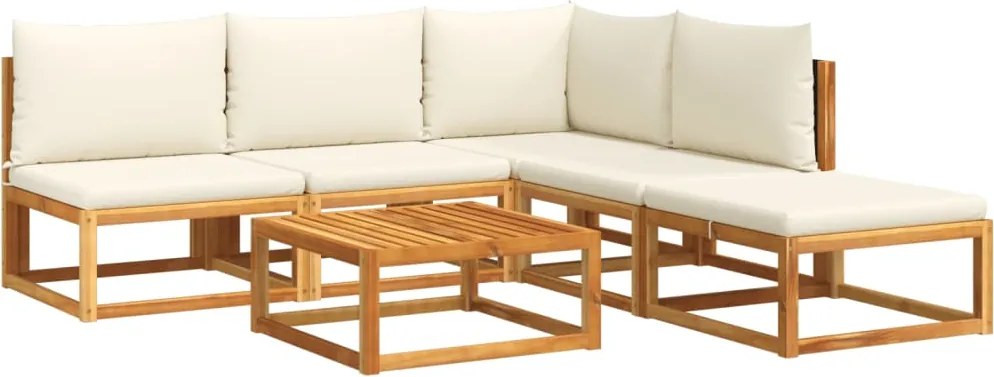 vidaXL Set canapele de grădină cu 6 piese și perne, lemn de salcâm și ratan