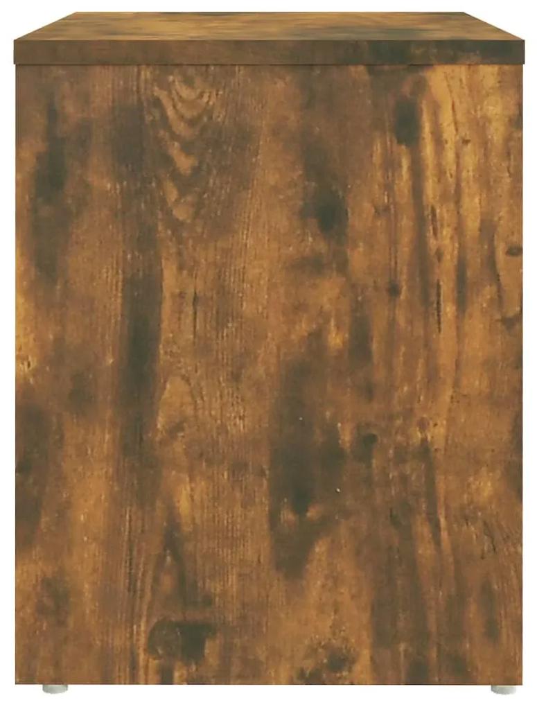 Noptiere, 2 buc., stejar afumat, 40x30x40 cm, lemn prelucrat 2, Stejar afumat