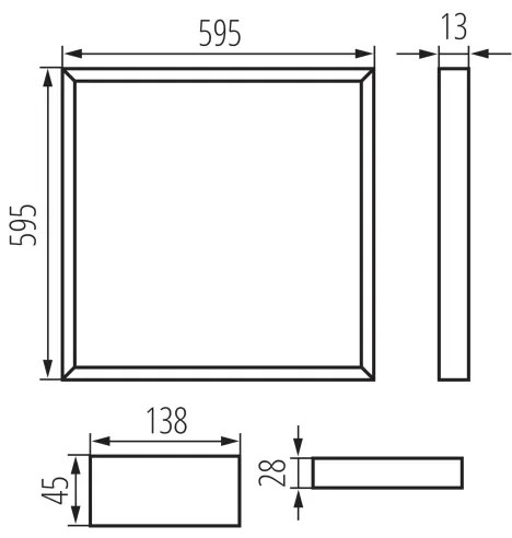 Cadru LED încastrat Kanlux 26778 AVAR LED/32W/230V 4000K UGR<19 59,5x59,5 cm