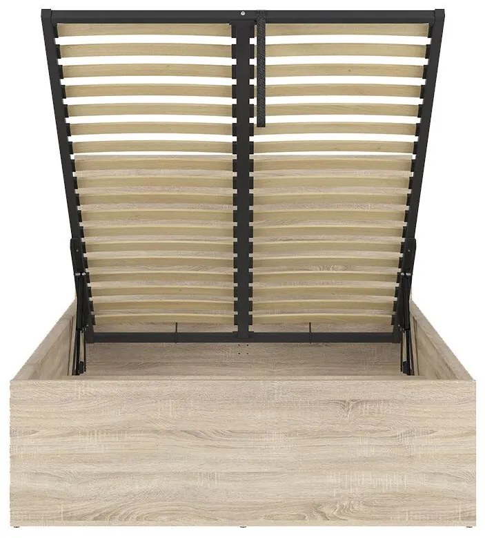 Pat de o persoană 120 cm Tetrix 6 (stejar sonoma) (cu somieră) (cu sp. depozitare). 1098486