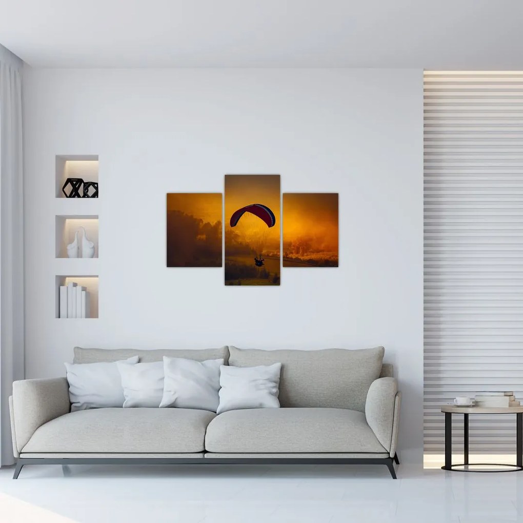 Tablou cu parașutistul în apus de soare (90x60 cm)