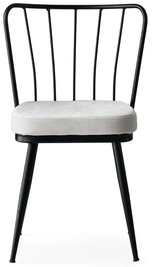Scaune de dining alb-negru 2 buc. din metal Yildiz – Kalune Design