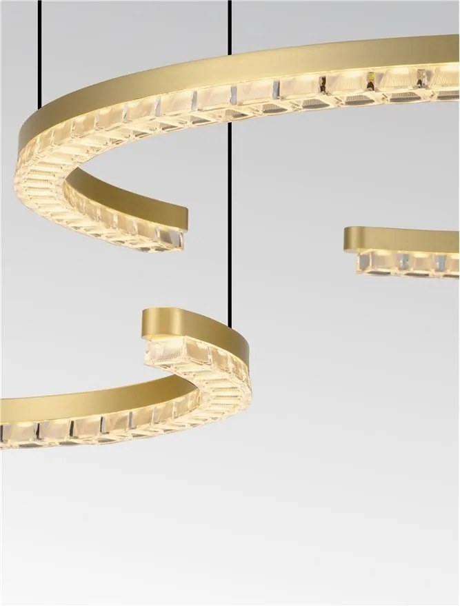 Lustra circulara aluminiu auriu GREAMY D-93cm