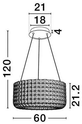Lustra suspendata LED auriu, cristale sticla CELYSIA 60cm