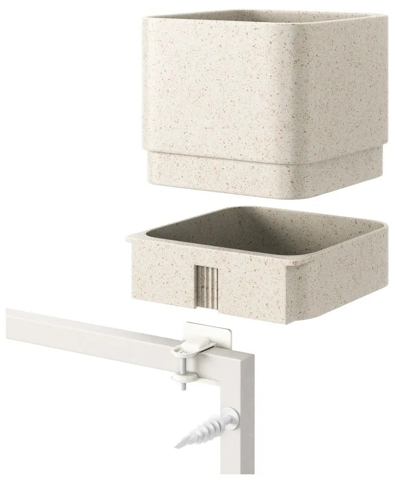 Ghivece 4 buc. din plastic pentru ierburi aromatice, de agățat, de perete Cubiko – Umbra