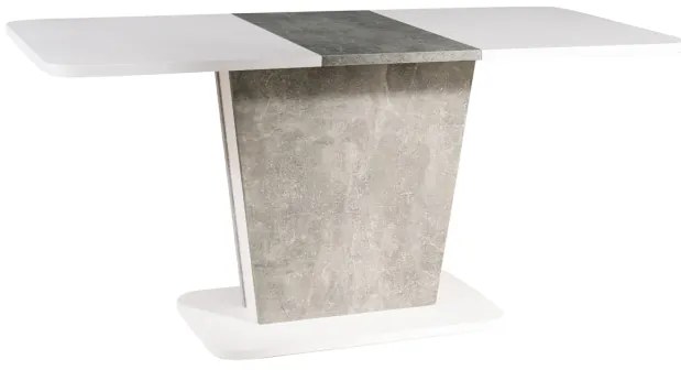 Masă de sufragerie extensibilă 110-145 cm Caridad (alb mat + gri) (pentru 4 până la 6 persoane). 1050002