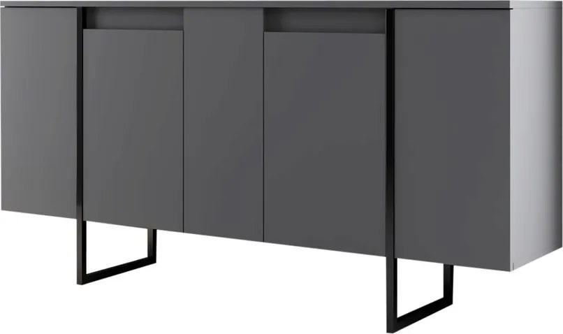 Consola, Hanah Home, Luxe, 160x35x80 cm, Antracit / Negru