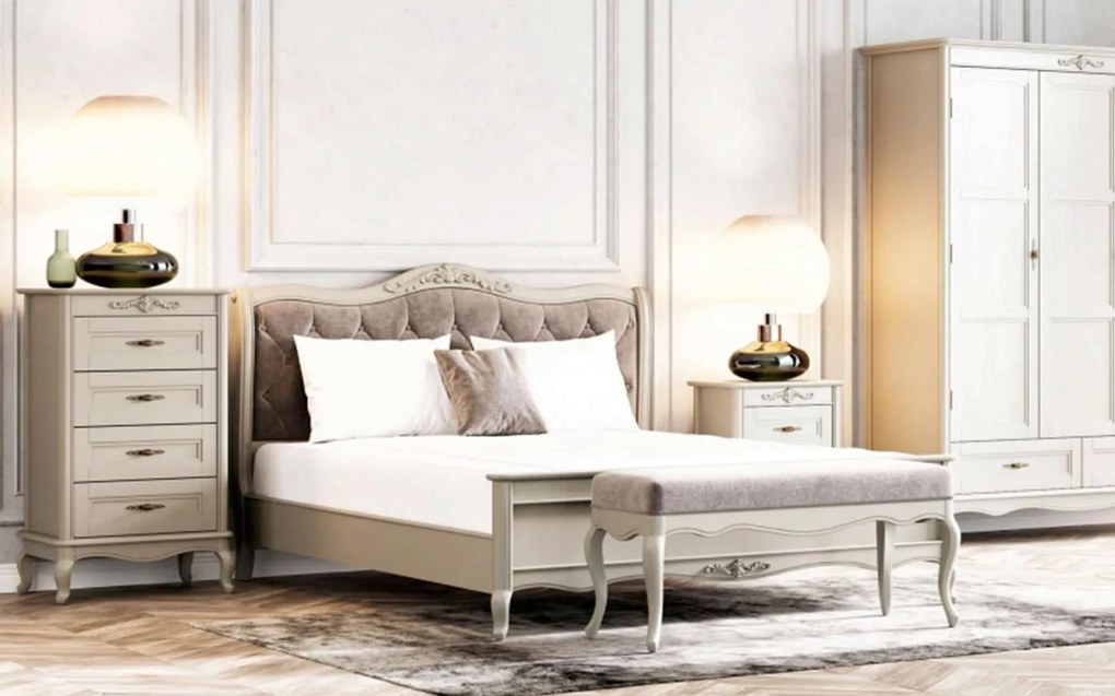 Comodă lemn masiv Seraphia 4 sertare, 63 × 46 × 107 cm - Vanilla