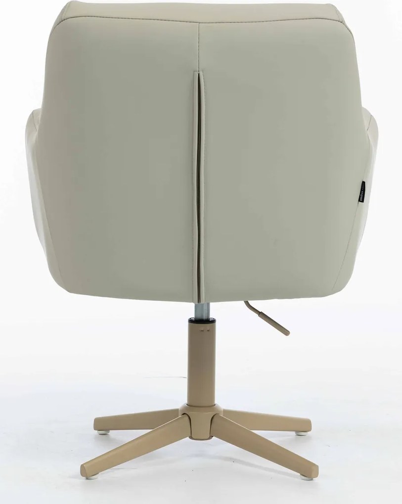 HR840CROSS Scaun Culoarea Inului Piele Ecologica Premium Soft cu Bază Crem