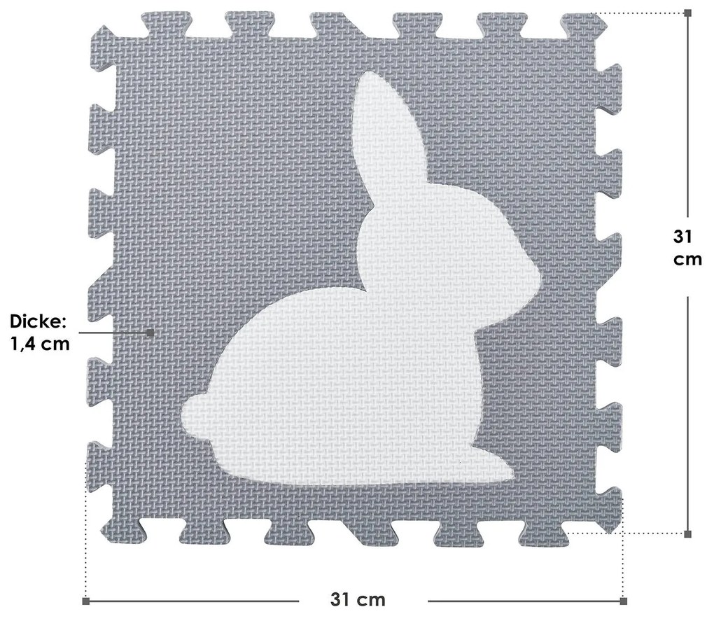 Covor de joacă sub formă de puzzle din 36 piese Timon Pets and Corner