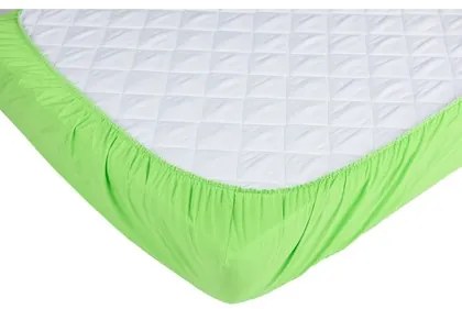 Set 2 x cearceaf cu elastic pt patut de 120x60 cm verde+alb