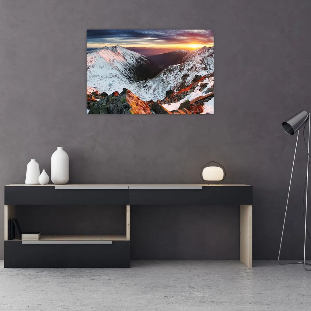 Tablou - Panoramă montană de iarnă (90x60 cm)