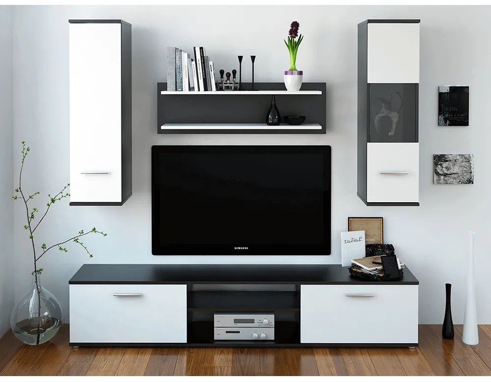 Mobilier living Waldron (negru + alb). 809004