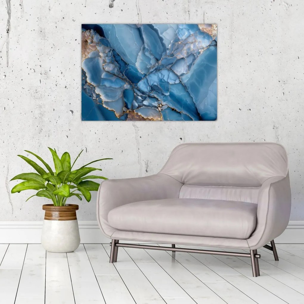 Tablou - Marmură albastră fragmentată (70x50 cm)