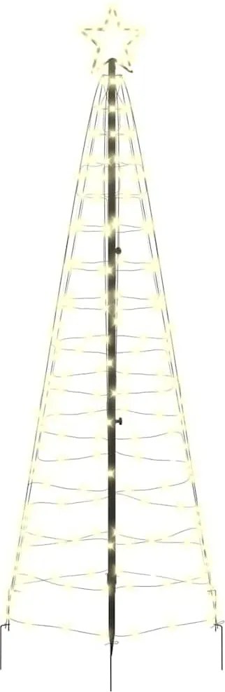 vidaXL Brad de Crăciun LED cu țevi de prindere în pământ Alb cald Fier