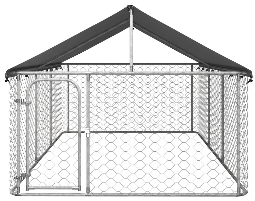 Padoc pentru caini de exterior, cu acoperis, 400x200x150 cm