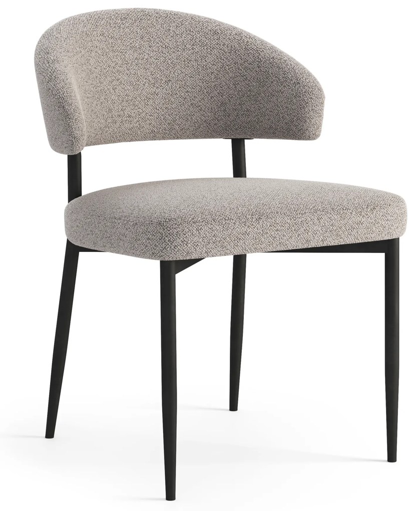 MAZZONI EXPORT IRIS Bej Latte (material Monza 60) - SCAUN MODERN TAPIȚAT BOUCLÉ PENTRU SALON/SUFRAGERIE LOFT