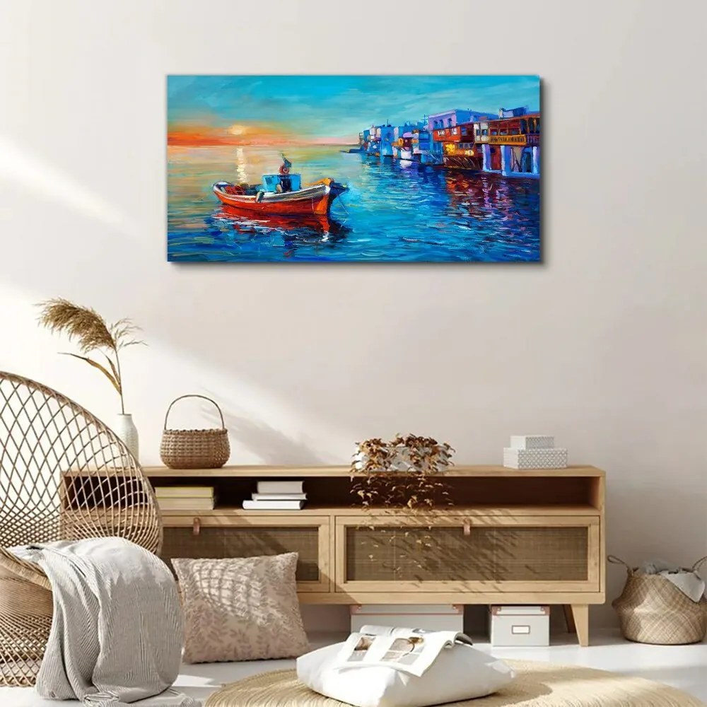 Tablou canvas apus de soare de mare