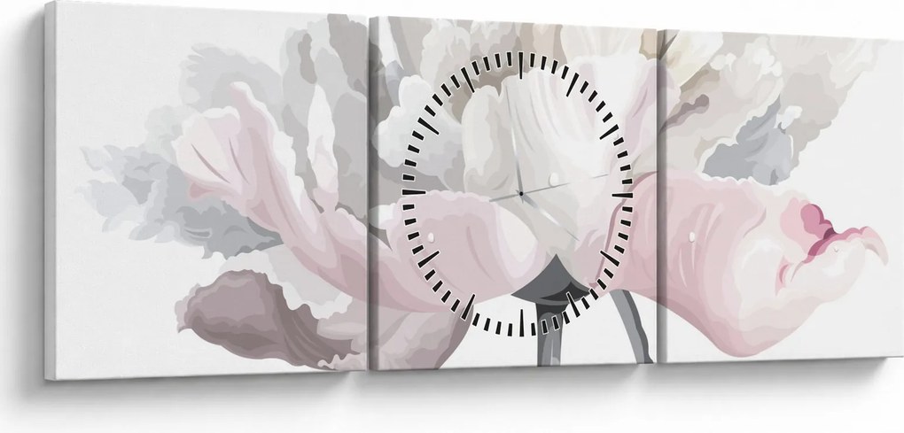 Tablou - Floare de trandafir (cu ceas) (90x30 cm)