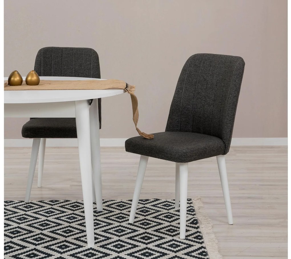 Set mobilier sufragerie Nidupo 7 (alb + antracit) (pentru 2 persoane). 1093769