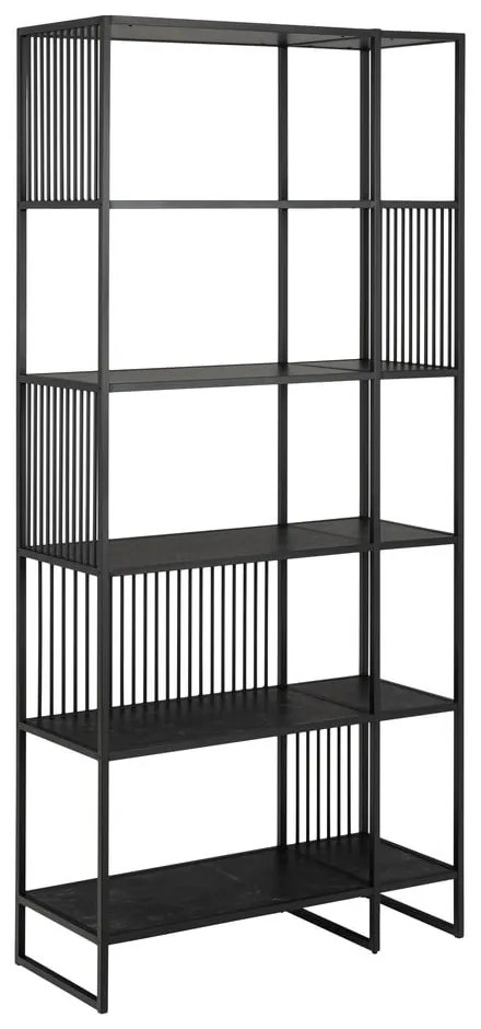 Bibliotecă neagră cu aspect de piatră 85x185 cm Strington – Actona