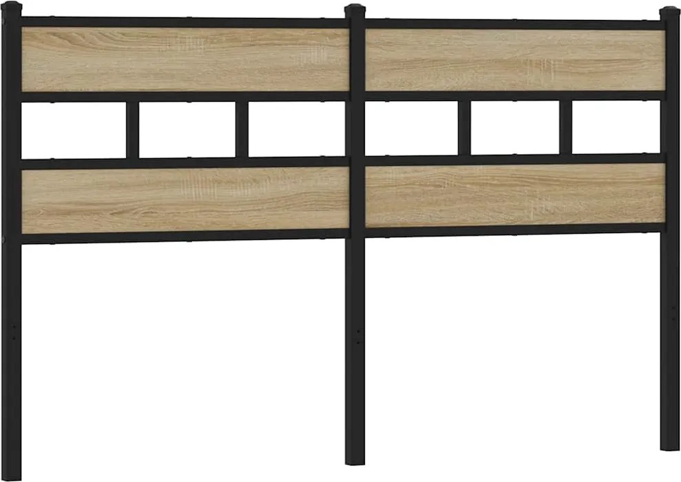 vidaXL Tăblie de pat de schimb, stejar sonoma, 135 cm, fier și lemn prelucrat