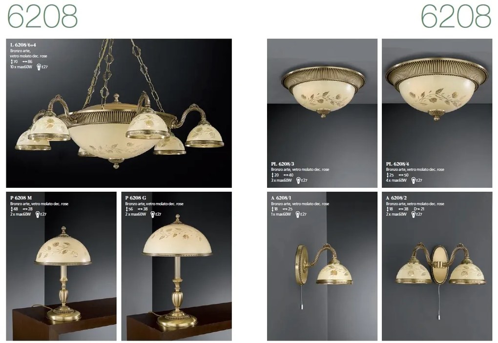 Aplica de perete din alama cu sticla decorata design italian II 6208