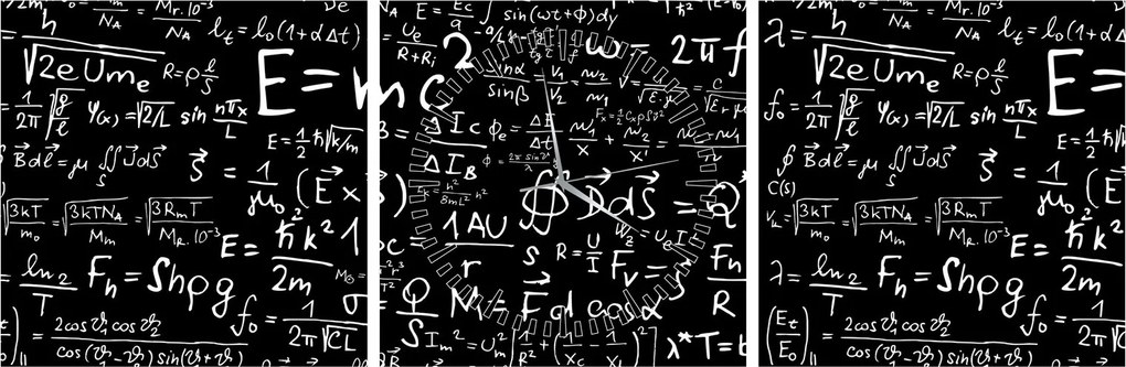 Tablou - Matematică (cu ceas) (90x30 cm)