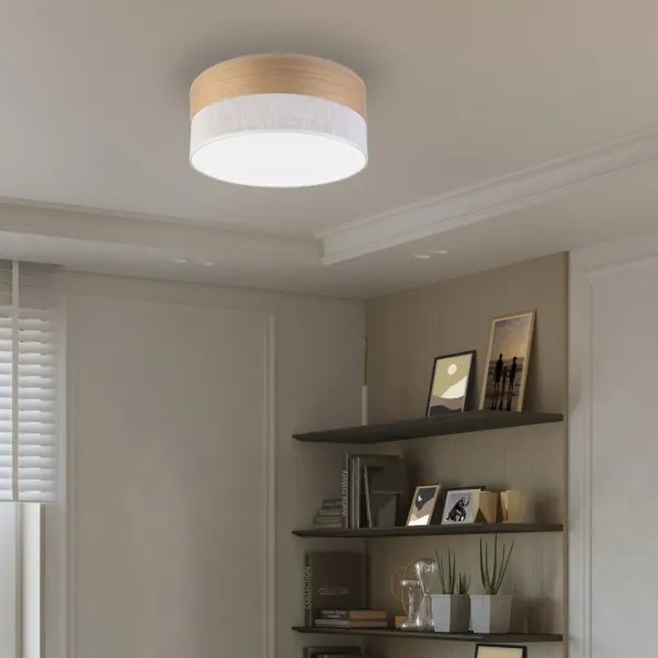 Plafonieră LED SIRJA WOOD LED/20W/230V d. 35 cm alb/stejar