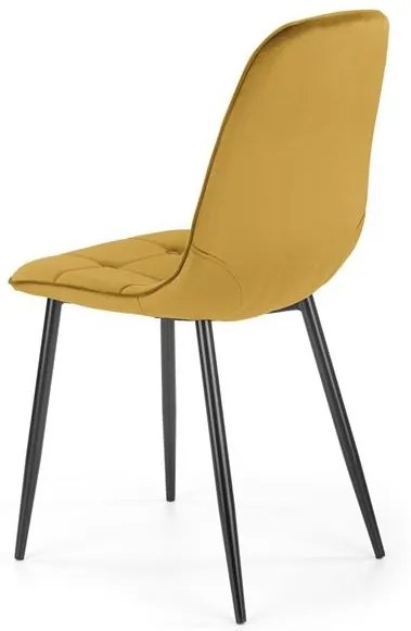 Set 4 scaune K417 velvet mustariu
