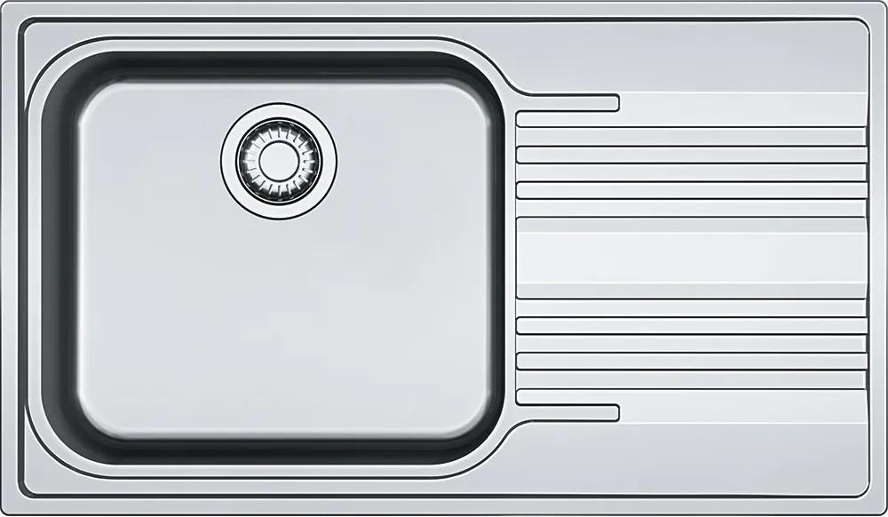 Chiuveta bucatarie Franke Smart SRX 611-86 LB, slim, picurator dreapta, 860x500mm, inox lucios