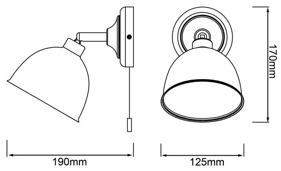Spot de perete Brilliant TELIO 1xE14/28W/230V alb
