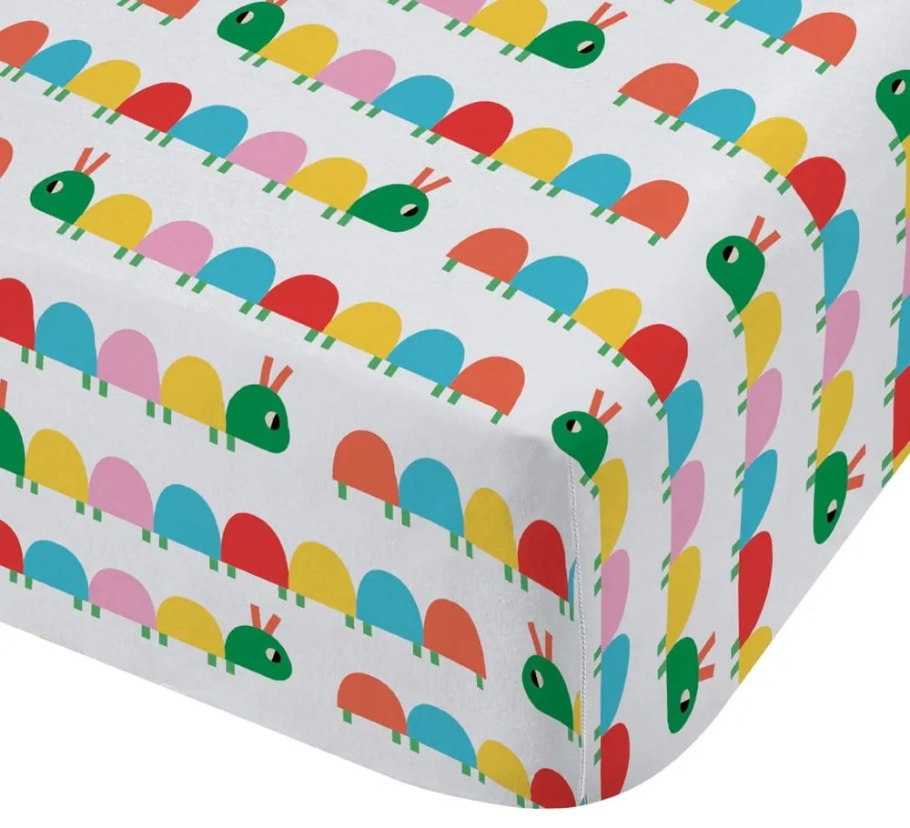 Cearceaf pentru copii pentru pat de o persoană cu elastic 90x190 cm Curious Caterpillar – Catherine Lansfield