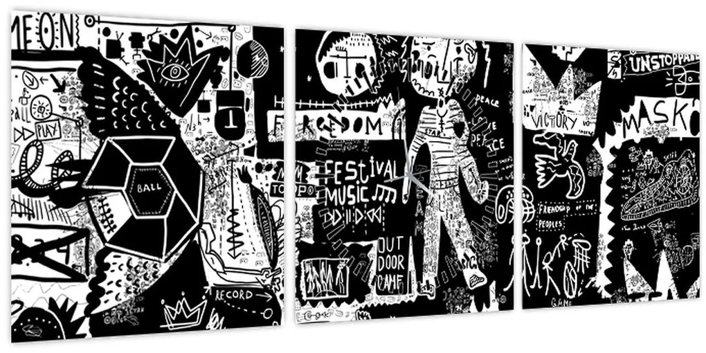 Tablou - Graffiti (cu ceas) (90x30 cm)