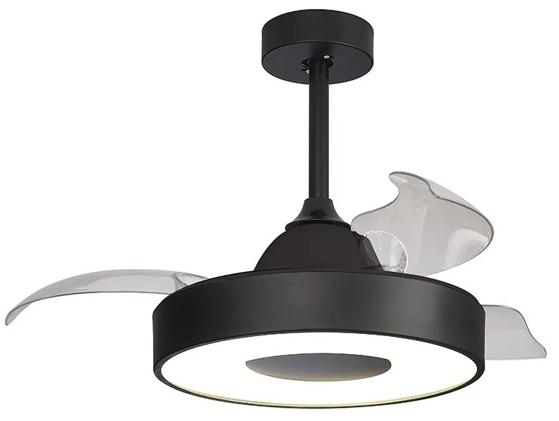 Lustra LED cu Ventilator si telecomanda Mini COIN negru