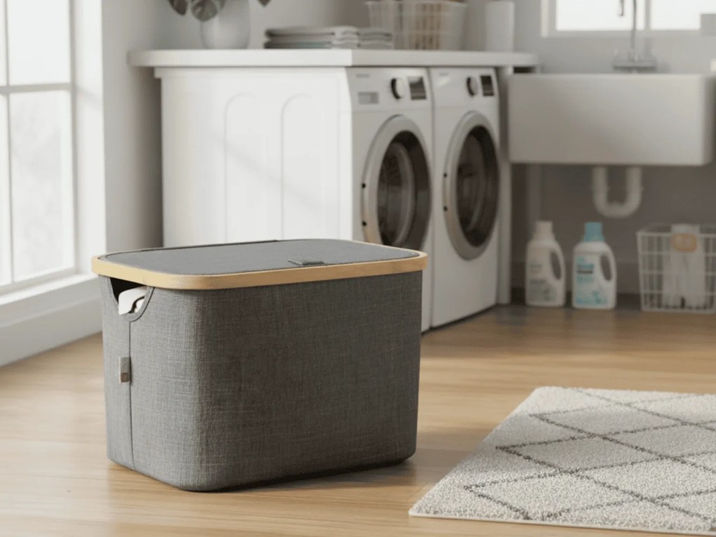 Cos pliabil NOLVIO 25 L, albastru-gri