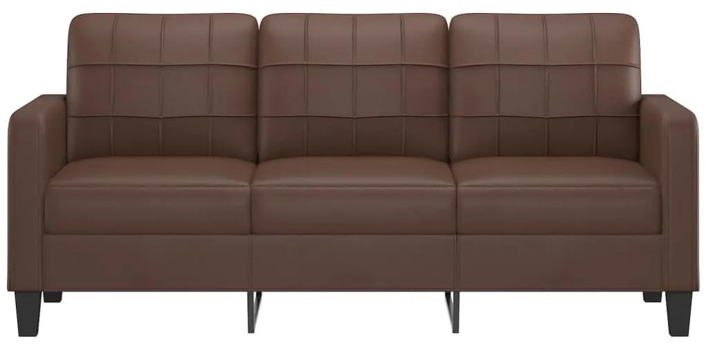 Canapea cu 3 locuri, maro, 180 cm, piele ecologica Maro, 198 x 77 x 80 cm
