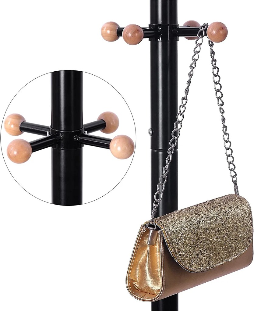 Cuier vertical SAMUEL 49x176cm, negru SongmicsHome