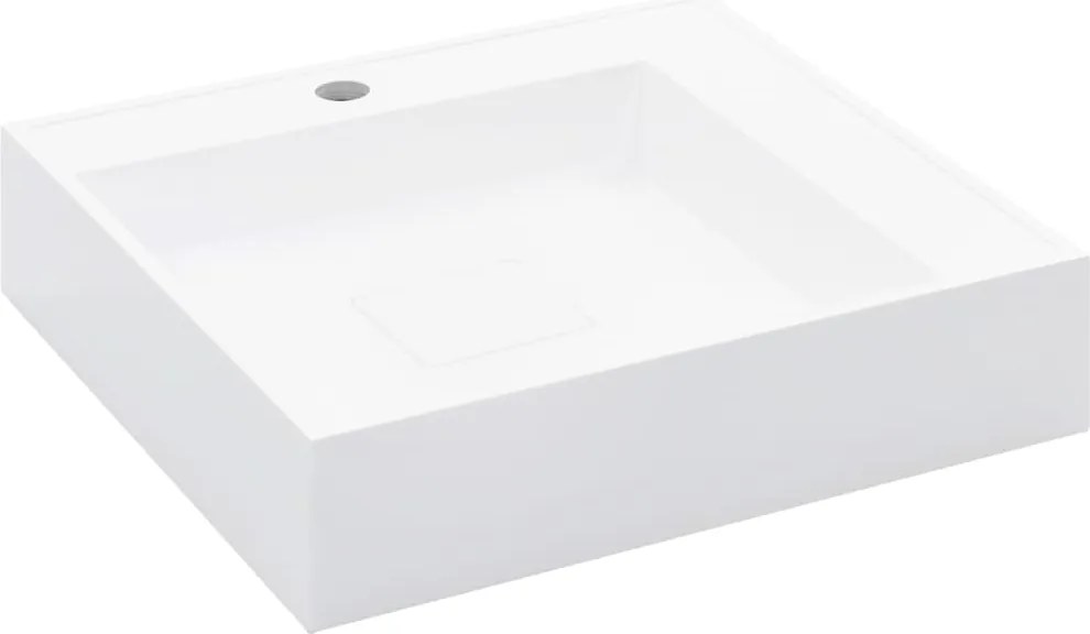 vidaXL Chiuvetă, alb, 50 x 50 x 12,3 cm, compozit mineral/marmură