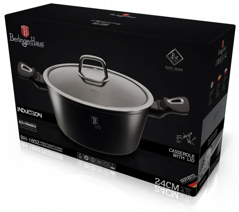 Oala cu capac 24 cm Black Silver Collection Berlinger Haus BH 1852