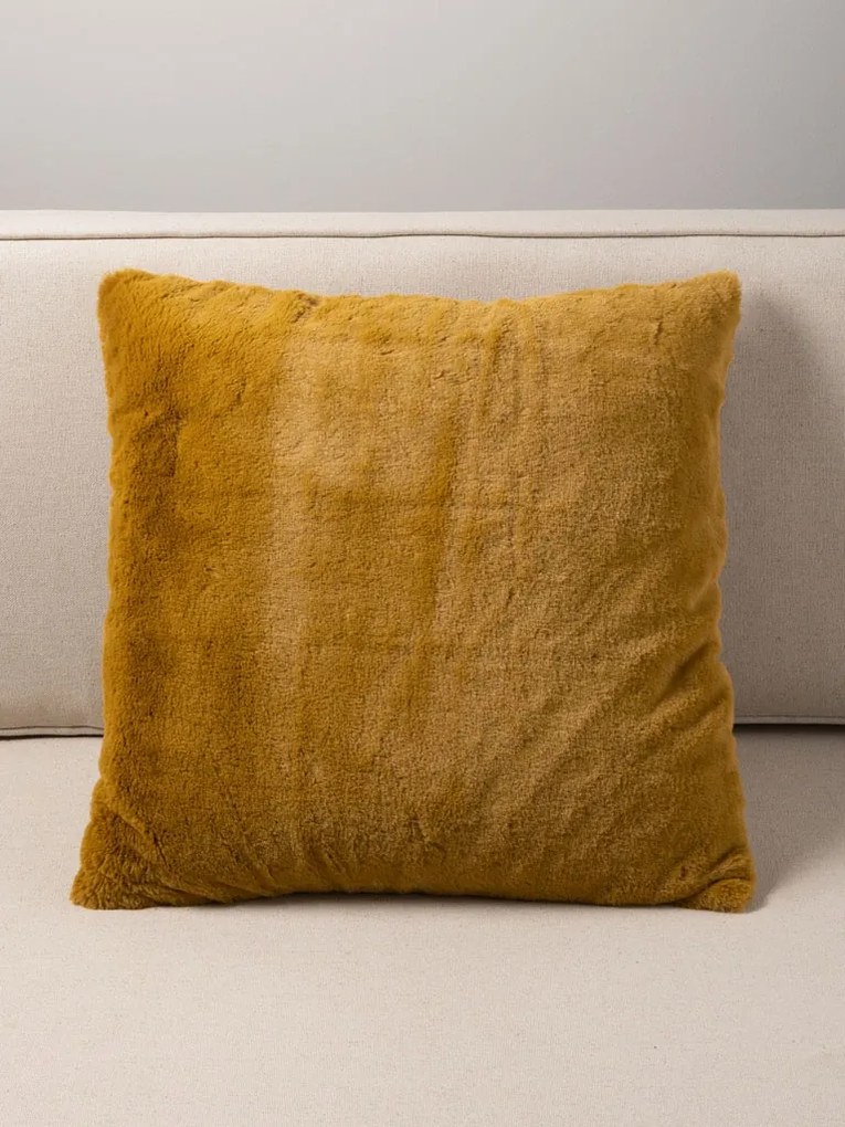 Perna decorativa galbena, din textil, 45x45 cm, Mustard