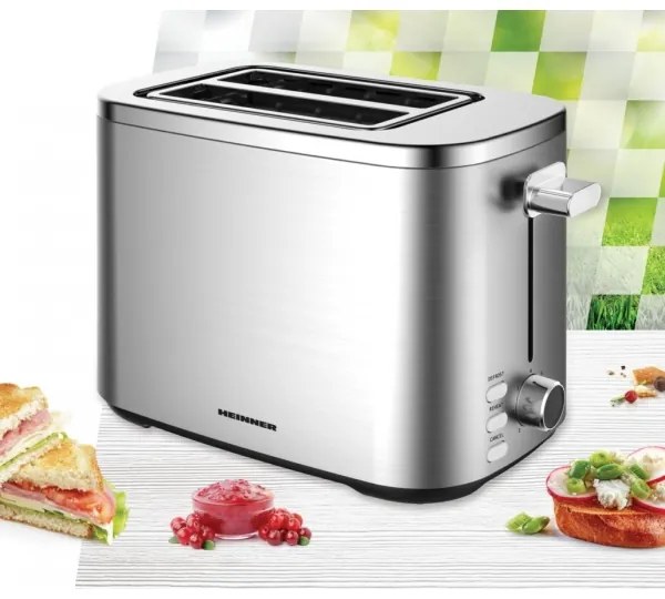 Heinner HTP-800SS - Prăjitor de pâine cu 2 fante 800W/230V inox