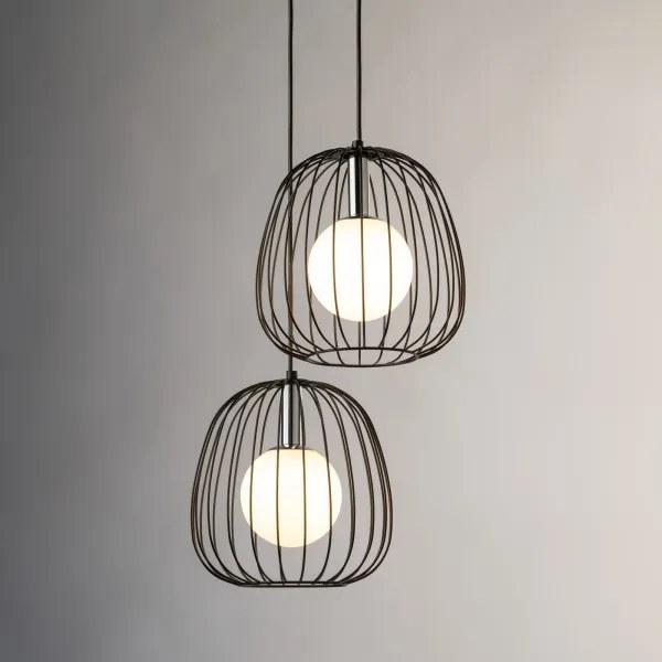 Lustră pe cablu BELL 2xG9/12W/230V negru/crom lucios